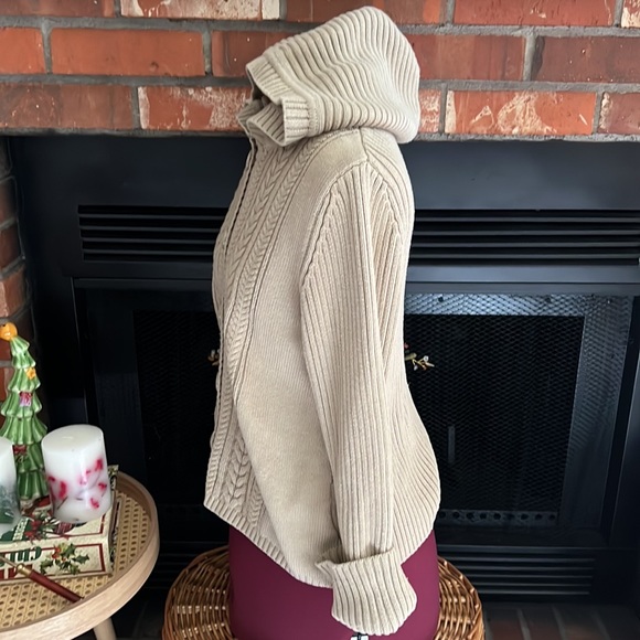 Youth size L Vintage rib-knit button down hooded cardigan - Picture 5 of 10